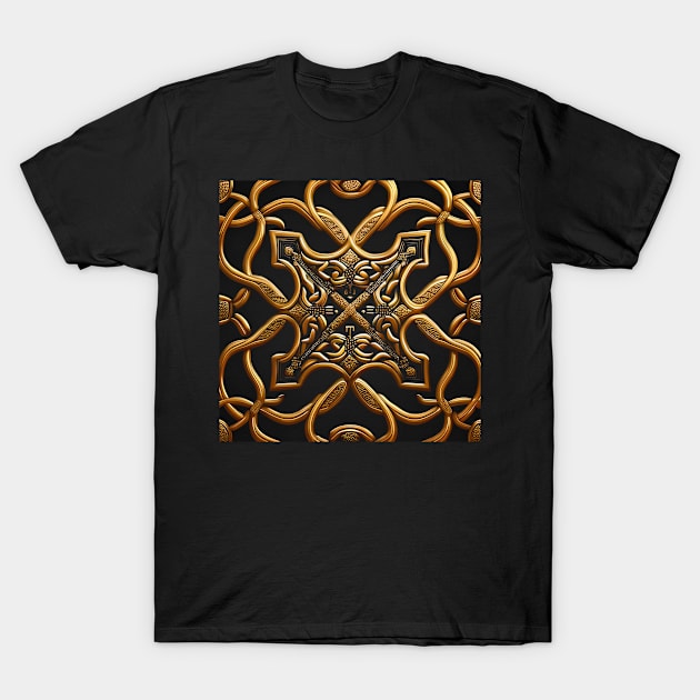 Golden Celtic Design 4 T-Shirt by Ireland